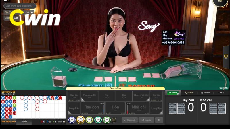 Người chơi khám phá bàn cược baccarat tại nhà cái CWIN