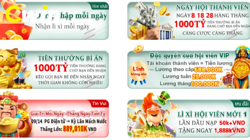 Tổng hợp khuyến mãi tại nhà cái CWIN